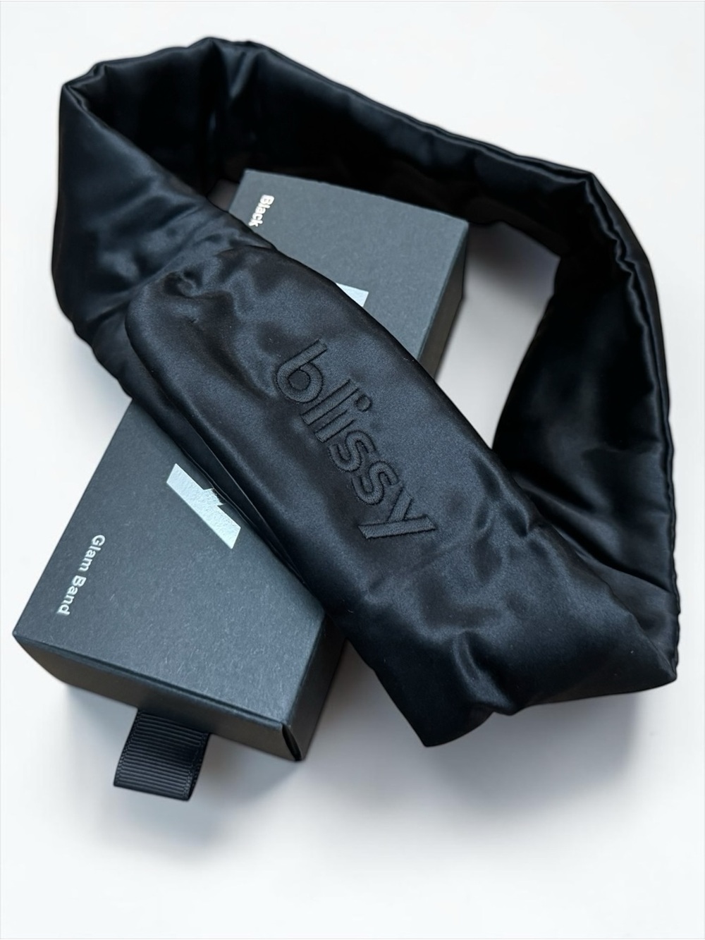 New Blissy Beauty Black Mulberry Silk Glam Band Adjustable Headband